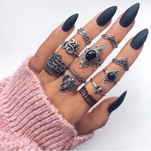10 pcs Bohemian Antique Ring Set